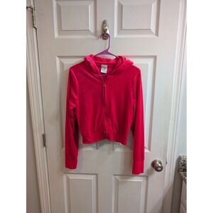 Offline by Aerie Velour Full Zip Hoodie Jacket Hot Pink - Size M
